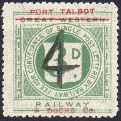Railway Letter Stamps Port Talbot Railway and Docks Company 4d/3d